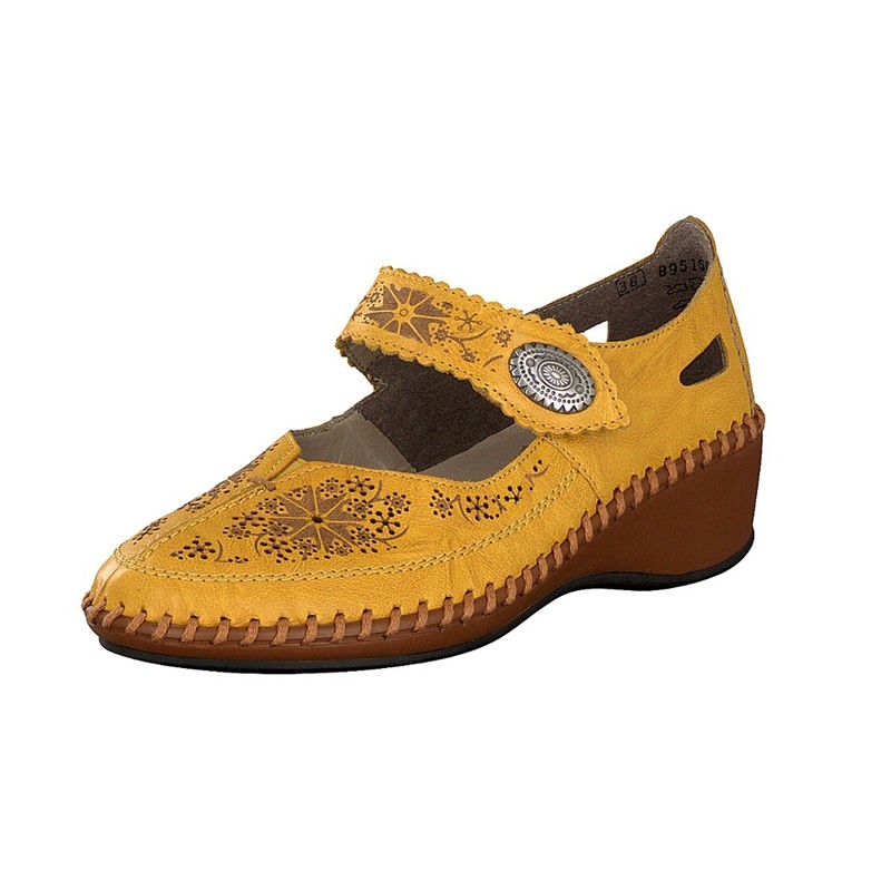 Damske Slip On Rieker N1686-68, Žlté